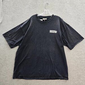 VINTAGE Beer‎ Men Shirt 2XL Black Helping White Men Dance High Wind Y2K USA